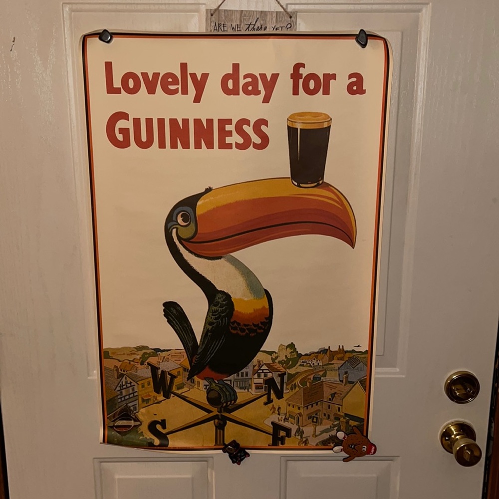 Vintage Lovely Day for a Guinness advertising print poster 1935